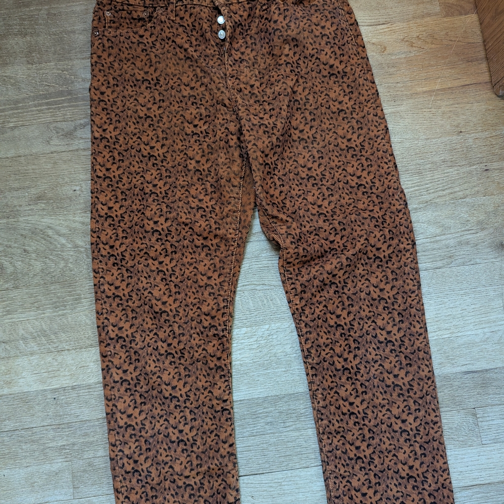 Levi's Brown Leopard Print Straight Leg Jeans